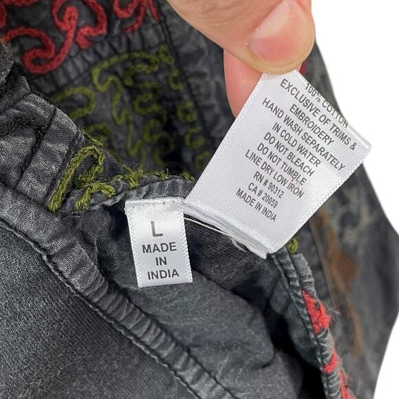 Parsley & Sage Embroidered Button Front Reversible Vest Size Large Boho Artsy - Picture 15 of 16